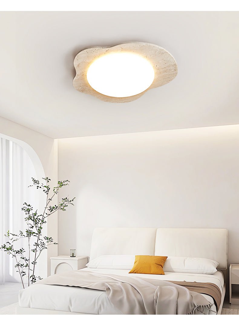 Plafonnier moderne Raud en Travertin jaune et blanc