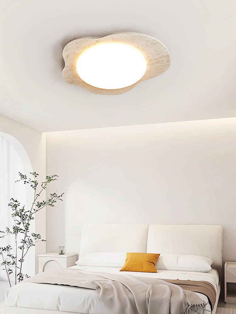 Plafonnier moderne Raud en Travertin jaune et blanc