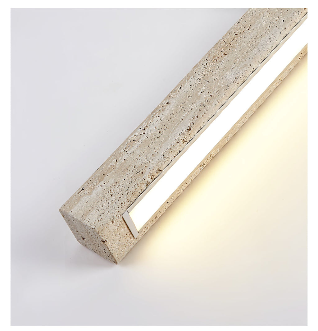 Plafonnier moderne Rekved en Bois et travertin jaune