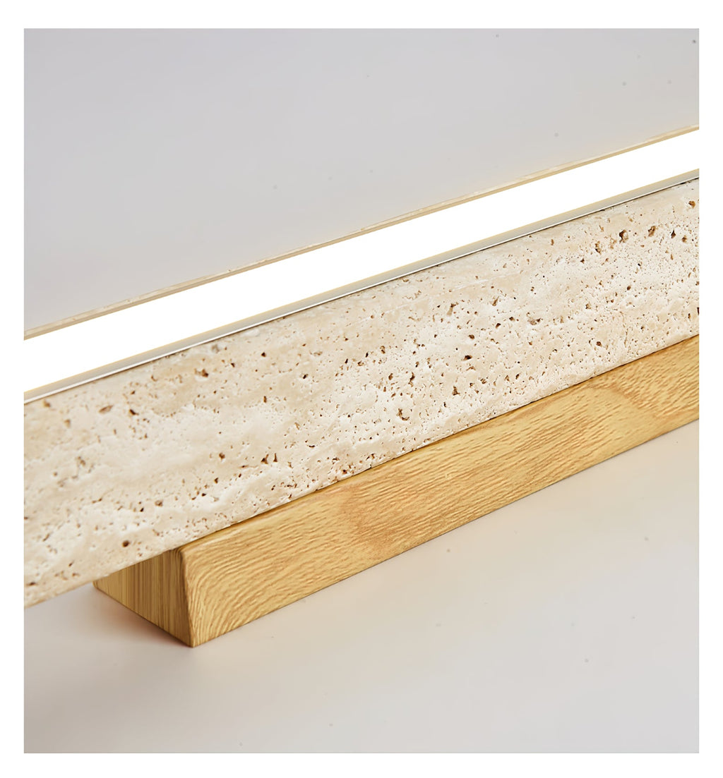 Plafonnier moderne Rekved en Bois et travertin jaune