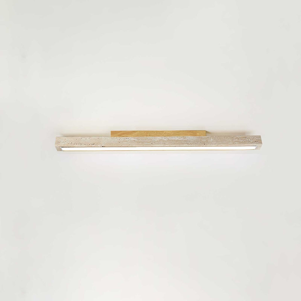 Plafonnier moderne Rekved en Bois et travertin jaune