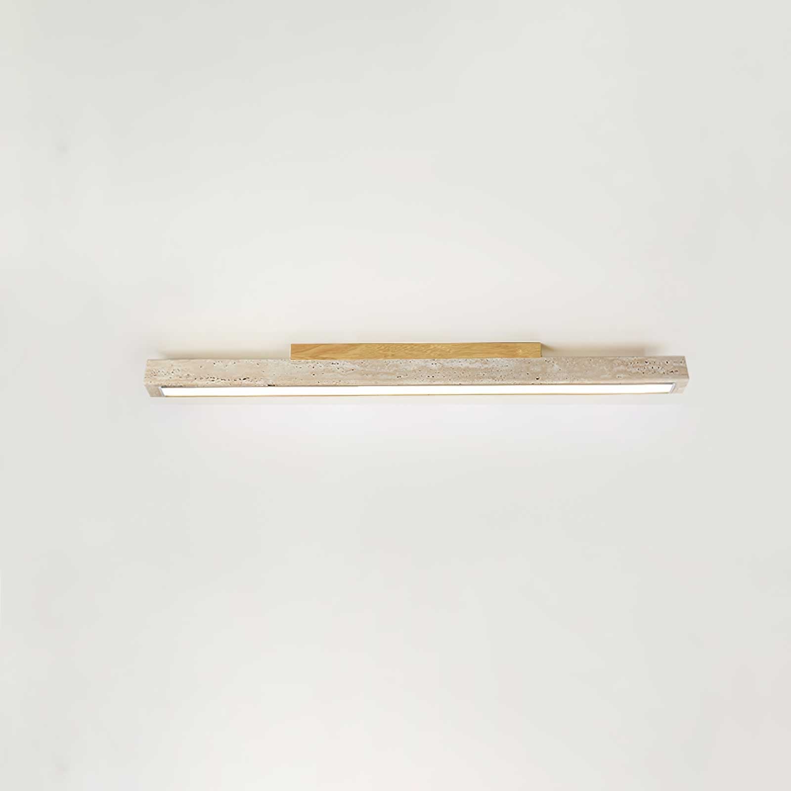 Plafonnier moderne Rekved en Bois et travertin jaune