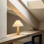 Lampe à poser moderne Rekved en Travertin jaune et blanc