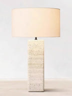 Lampe à poser moderne Rekved en Travertin jaune et blanc