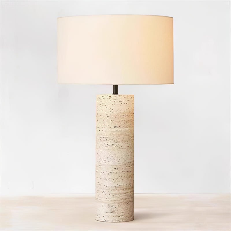 Lampe à poser moderne Rekved en Travertin jaune et blanc
