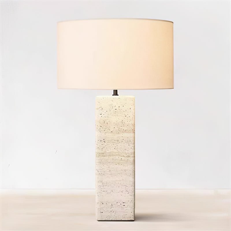 Lampe à poser moderne Rekved en Travertin jaune et blanc