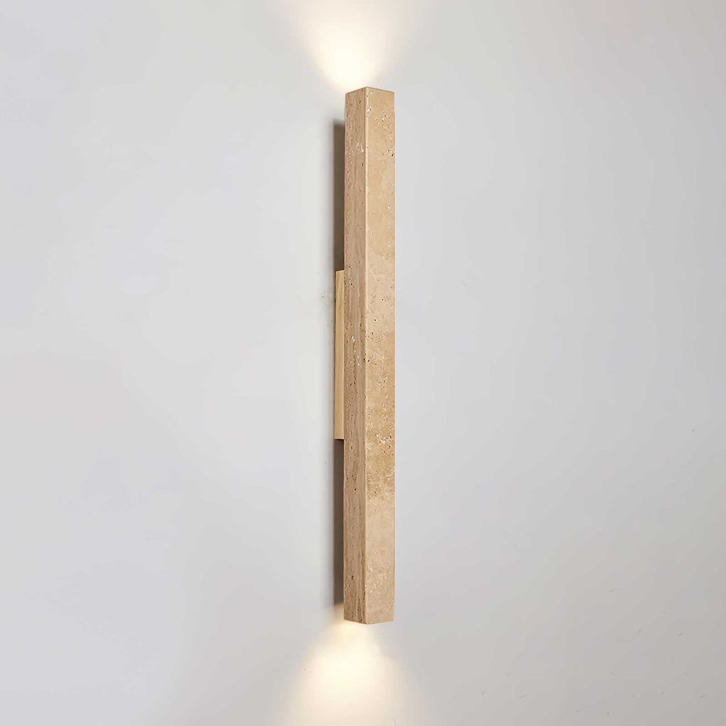 Applique murale moderne Rekved en Bois et travertin jaune