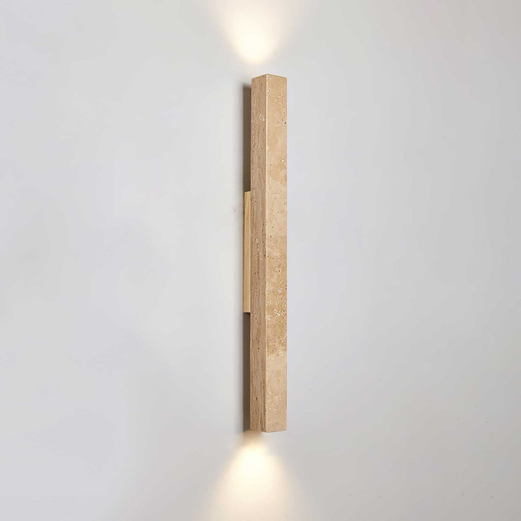 Applique murale moderne Rekved en Bois et travertin jaune