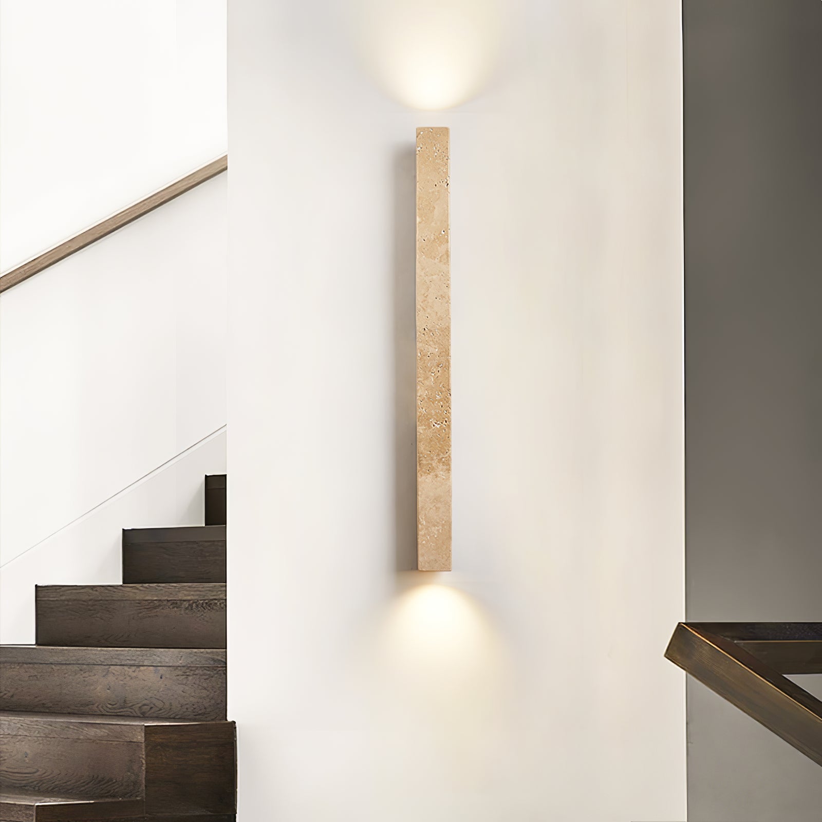Applique murale moderne Rekved en Bois et travertin jaune