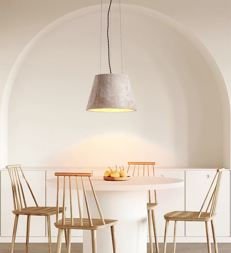 Suspension moderne Curran en Travertin jaune