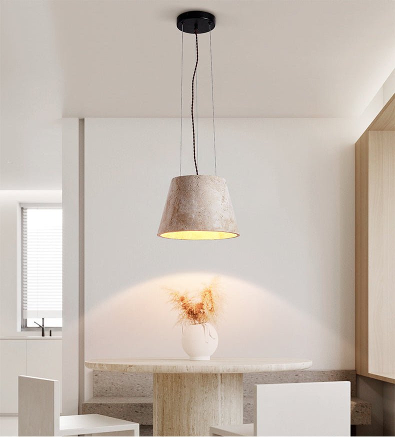 Suspension moderne Curran en Travertin jaune
