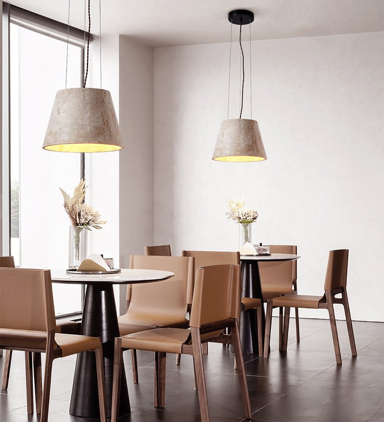 Suspension moderne Curran en Travertin jaune