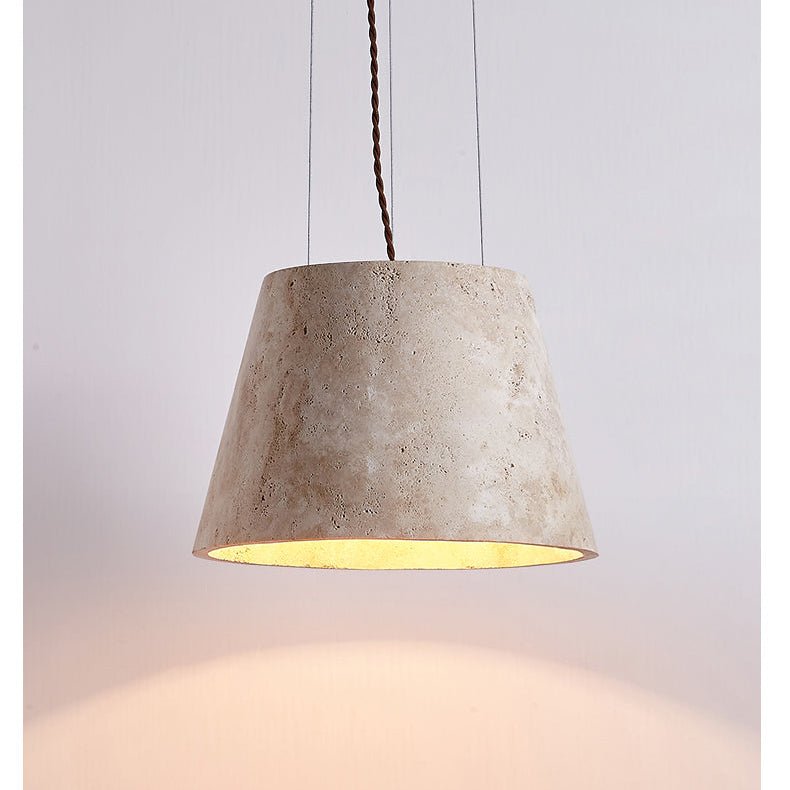 Suspension moderne Curran en Travertin jaune