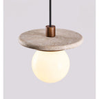 Suspension moderne Snorre en Travertin jaune et noyer