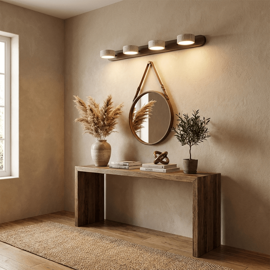 Applique murale moderne Sippo en Travertin Noyer