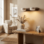Applique murale moderne Ollie en Noyer et travertin jaune