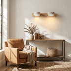 Applique murale moderne Ollie en Bois et travertin jaune
