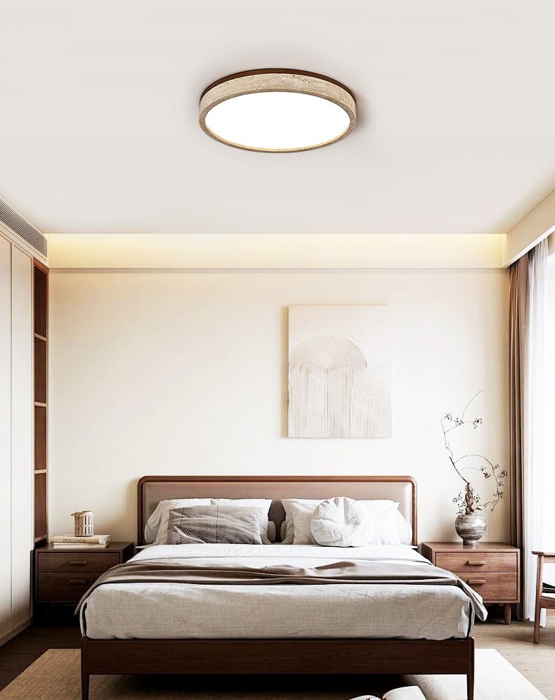 Plafonnier moderne Fir en Travertin jaune et blanc