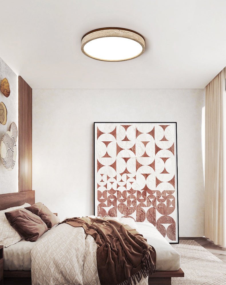 Plafonnier moderne Fir en Travertin jaune et blanc
