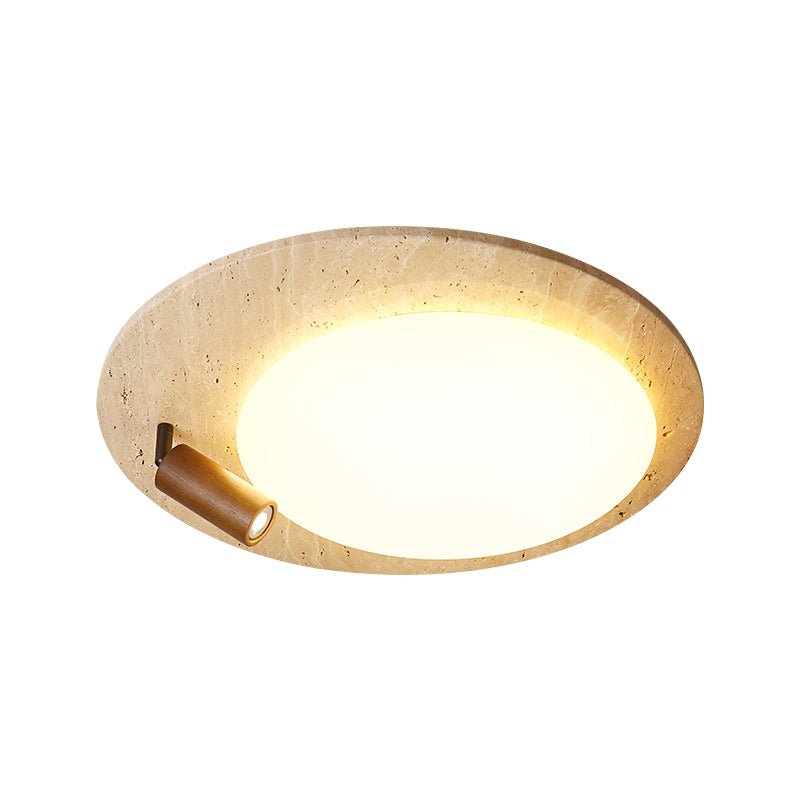 Plafonnier moderne Carson en Travertin jaune et noyer