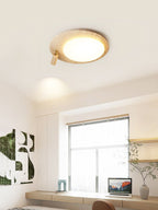 Plafonnier moderne Carson en Travertin jaune et noyer
