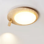 Plafonnier moderne Carson en Travertin jaune et noyer