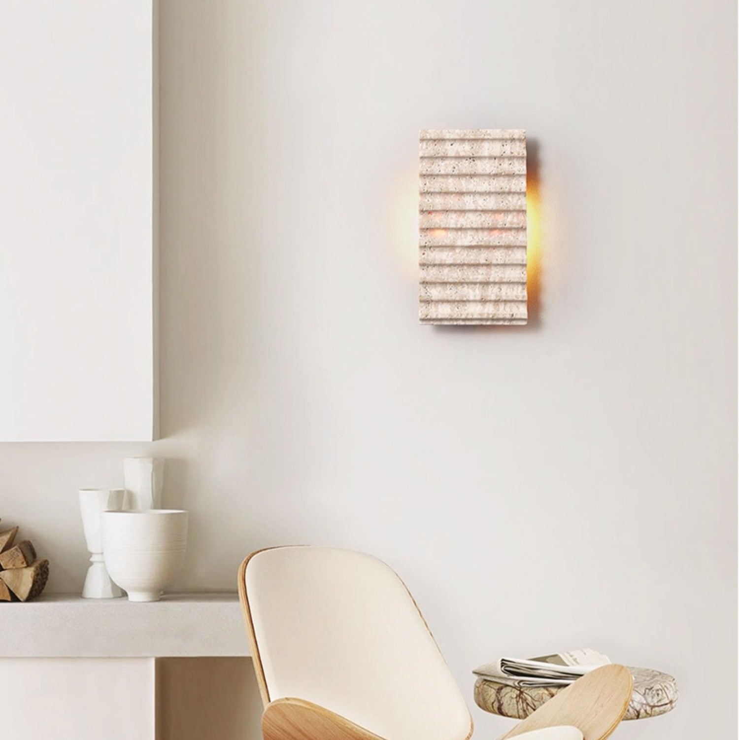 Applique murale moderne Olay en Travertin jaune