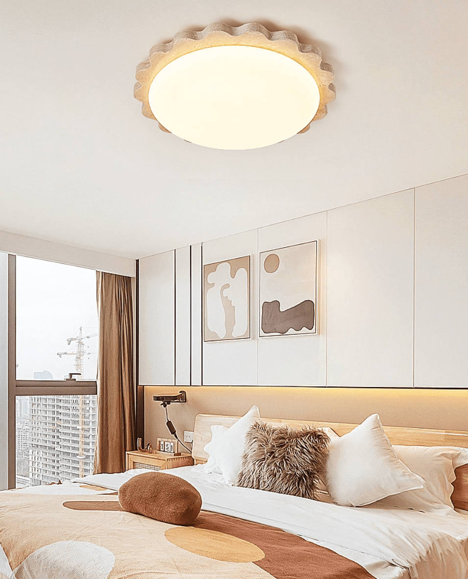Plafonnier moderne Bjarki en Travertin jaune