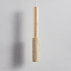 Suspension moderne Poe en Travertin jaune et bois