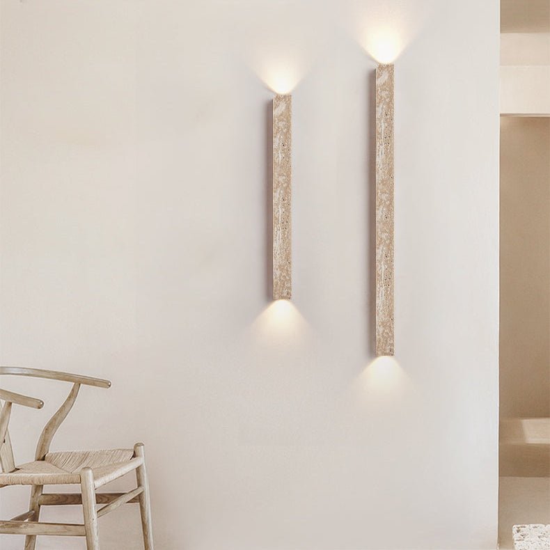 Applique murale moderne Bent en Travertin jaune