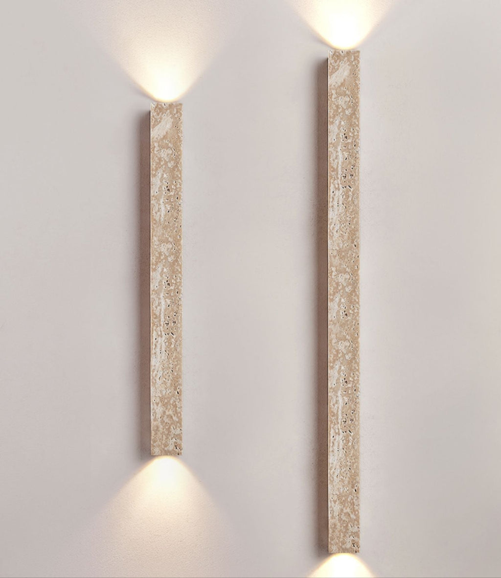 Applique murale moderne Bent en Travertin jaune