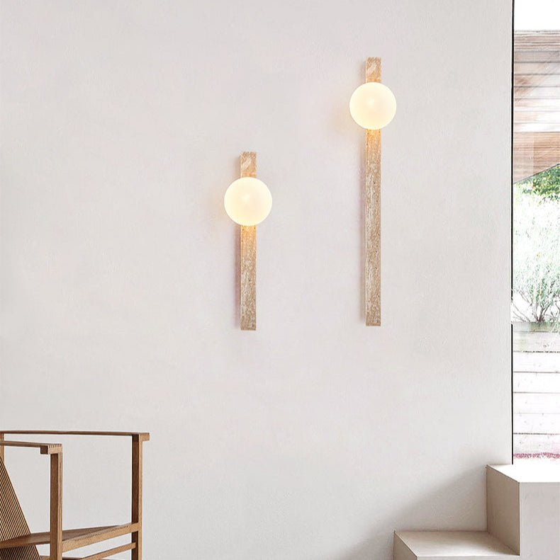 Applique murale moderne Bent en Travertin jaune