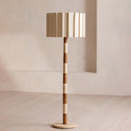 Lampadaire moderne Kaarlo en Travertin jaune et rouge et beige