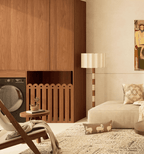 Lampadaire moderne Kaarlo en Travertin jaune et rouge et beige