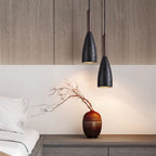 Suspension moderne Balder en Travertin jaune et bois