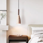 Suspension moderne Balder en Noir travertin et noyer