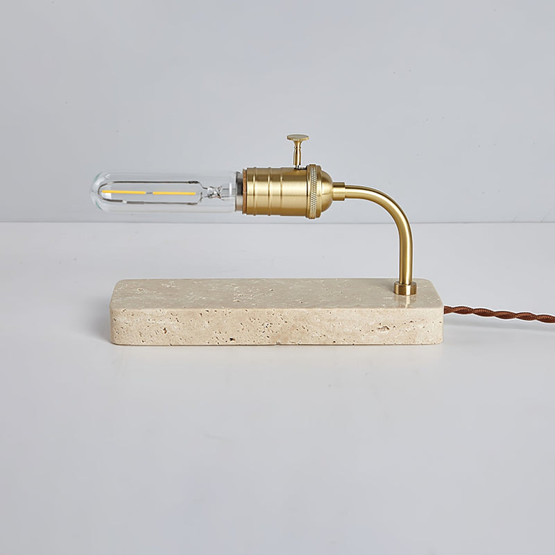 Lampe à poser moderne Carson en Doré et travertin jaune
