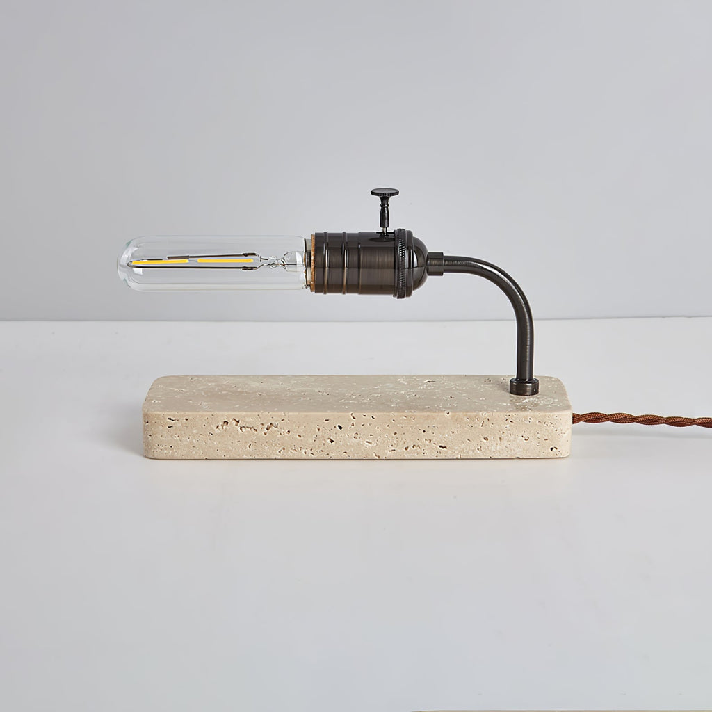 Lampe à poser moderne Carson en Noir et travertin jaune