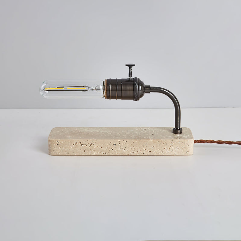 Lampe à poser moderne Carson en Noir et travertin jaune