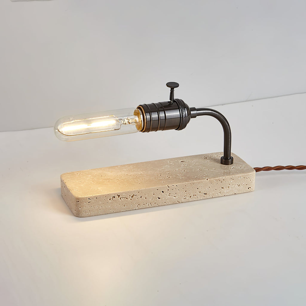 Lampe à poser moderne Carson en Doré et travertin jaune
