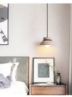 Suspension moderne Hermanni en bois Travertin jaune