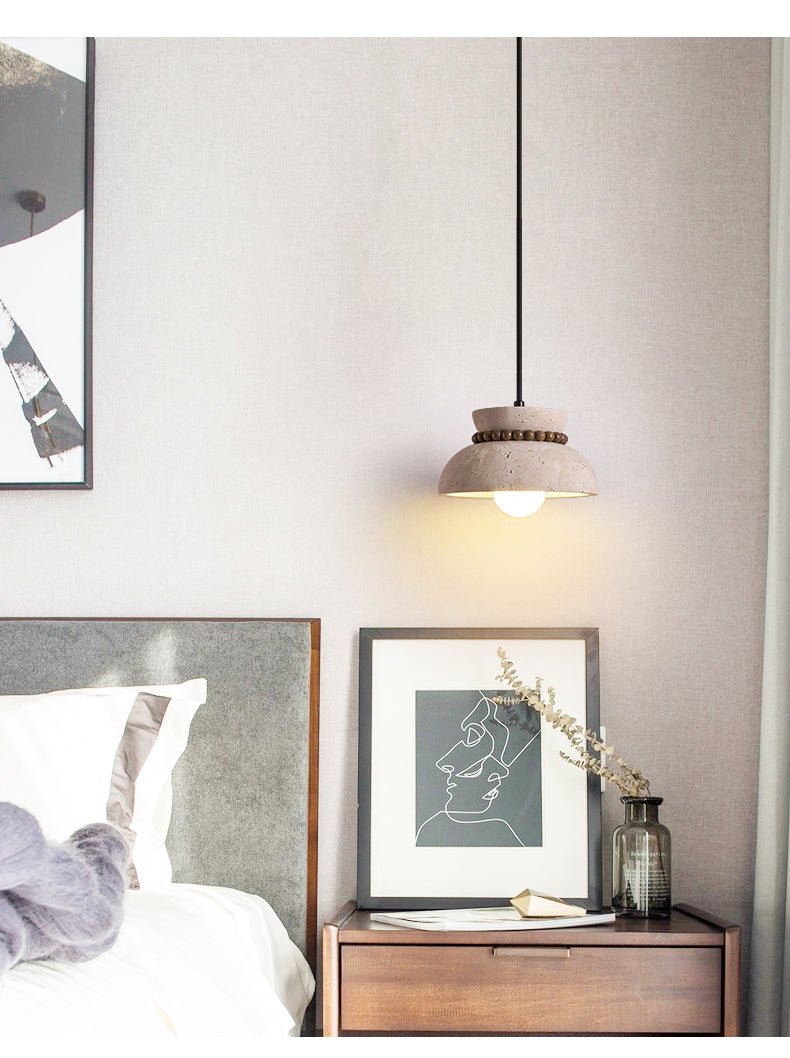 Suspension moderne Hermanni en bois Travertin jaune