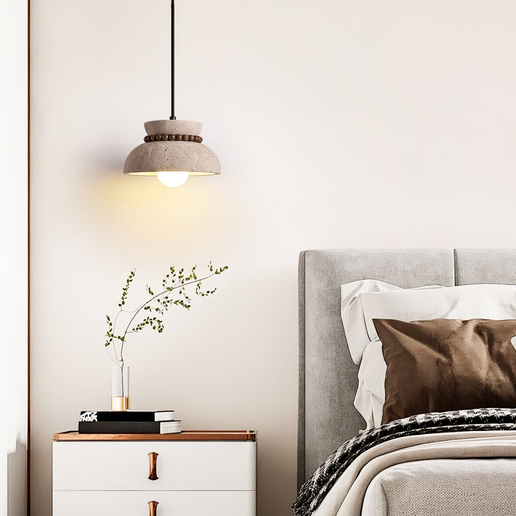 Suspension moderne Hermanni en bois Travertin jaune