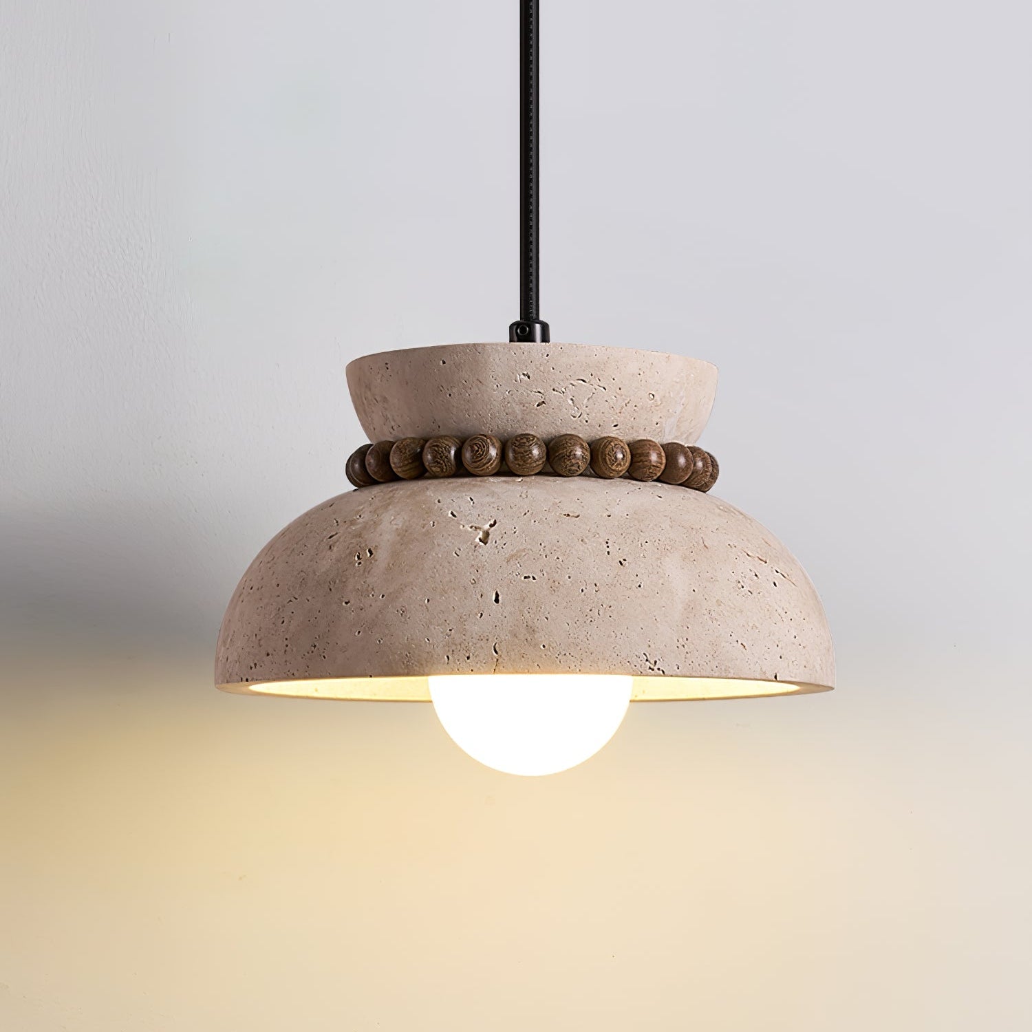 Suspension moderne Hermanni en bois Travertin jaune