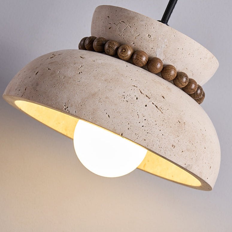 Suspension moderne Hermanni en bois Travertin jaune