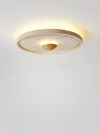 Plafonnier moderne Miko en Travertin jaune et bois