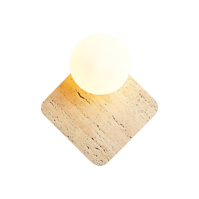 Applique murale moderne Styrkar en Travertin jaune et blanc