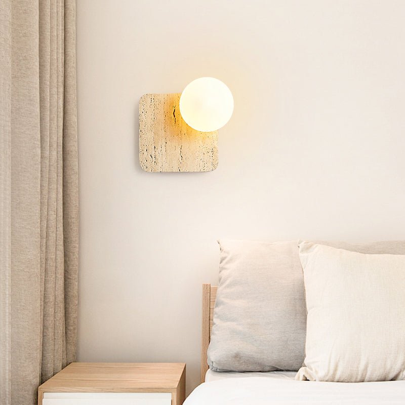 Applique murale moderne Styrkar en Travertin jaune et blanc