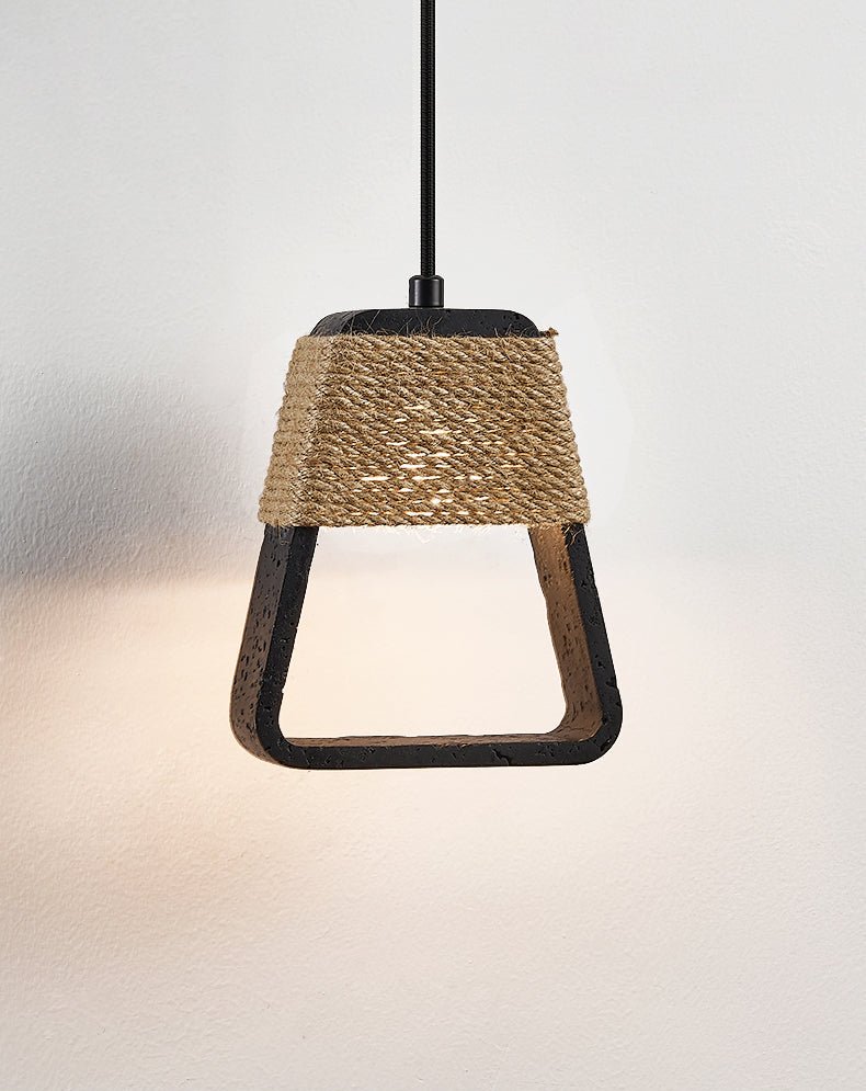 Suspension moderne Seth en Noir travertin