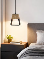 Suspension moderne Seth en Noir travertin